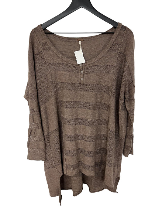 Brown Top Long Sleeve Free People, Size S