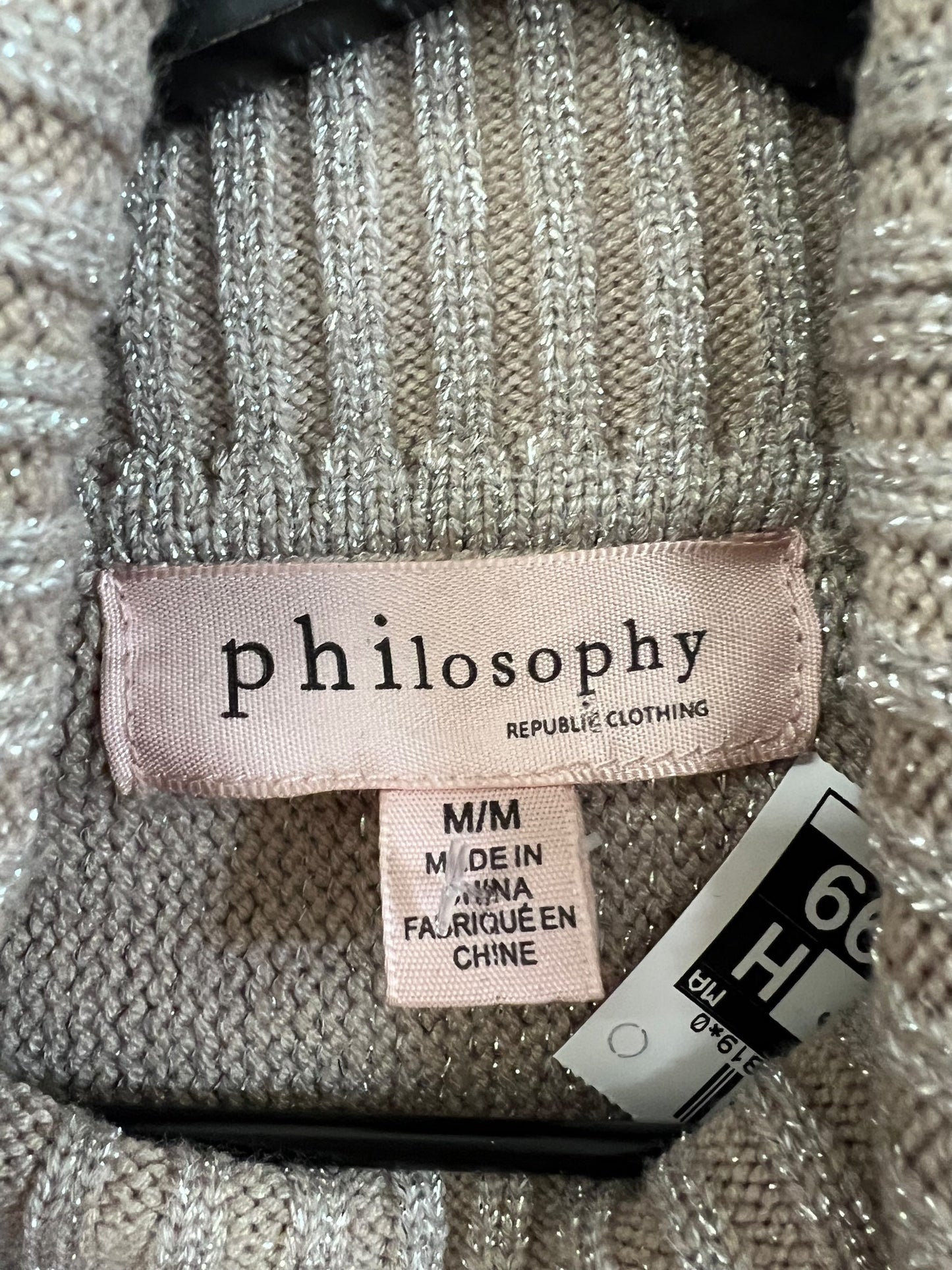 Sweater By Philosophy In Silver, Size: M