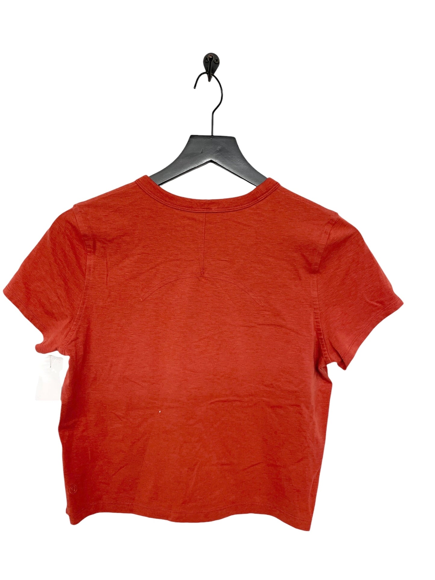 Athletic Top Short Sleeve By Lululemon In Orange, Size: 0