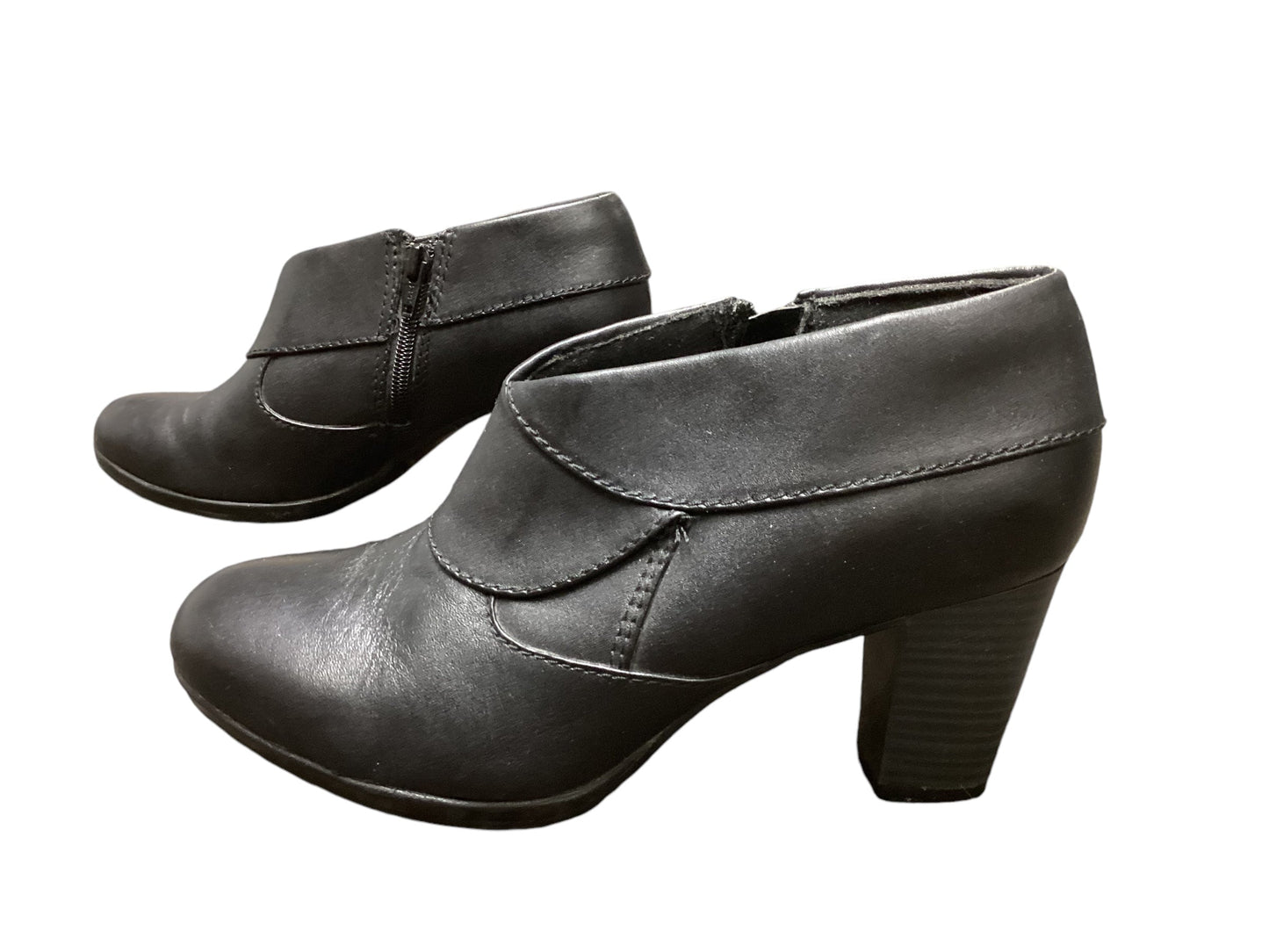 Boots Ankle Heels By Clarks In Black, Size: 8