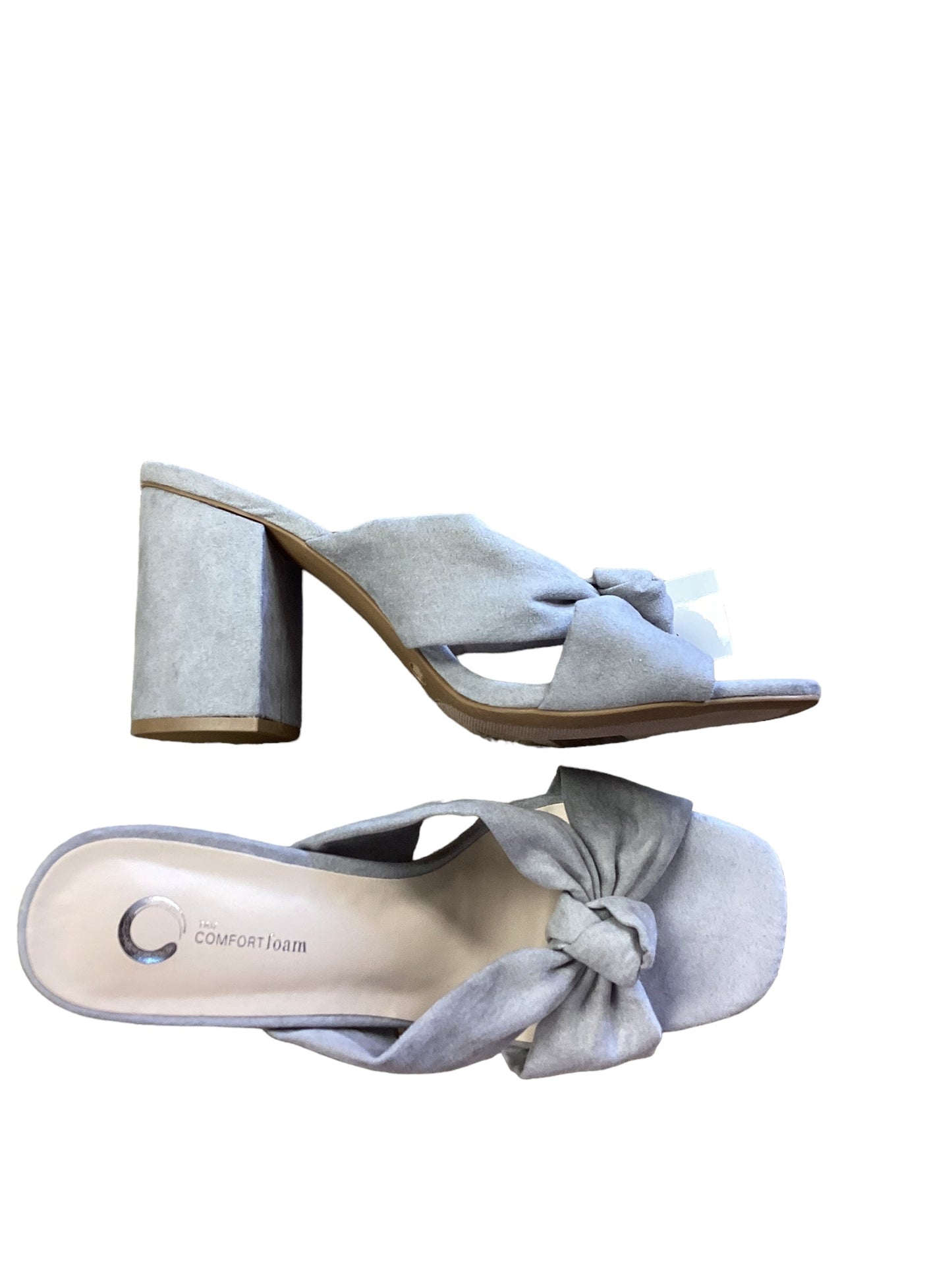 Grey Sandals Heels Block Clothes Mentor, Size 11