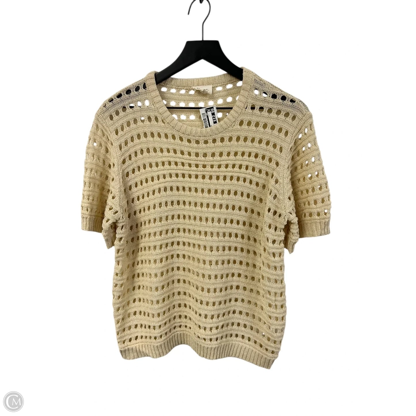 Sweater Short Sleeve By Bibi In Beige, Size: L