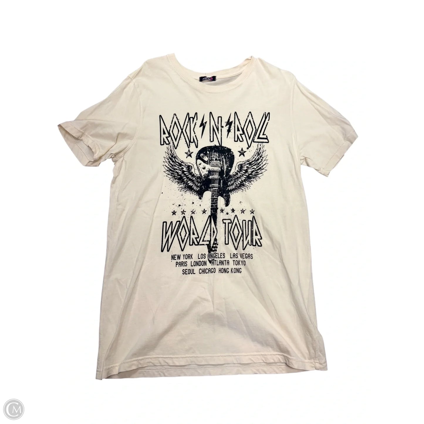 Top Short Sleeve Basic By Cme In Cream, Size: M