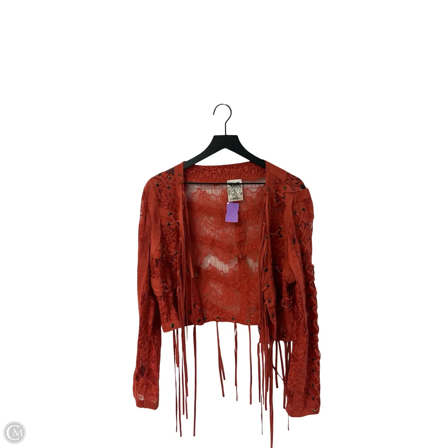 Top Long Sleeve Basic By Vocal In Orange, Size: M