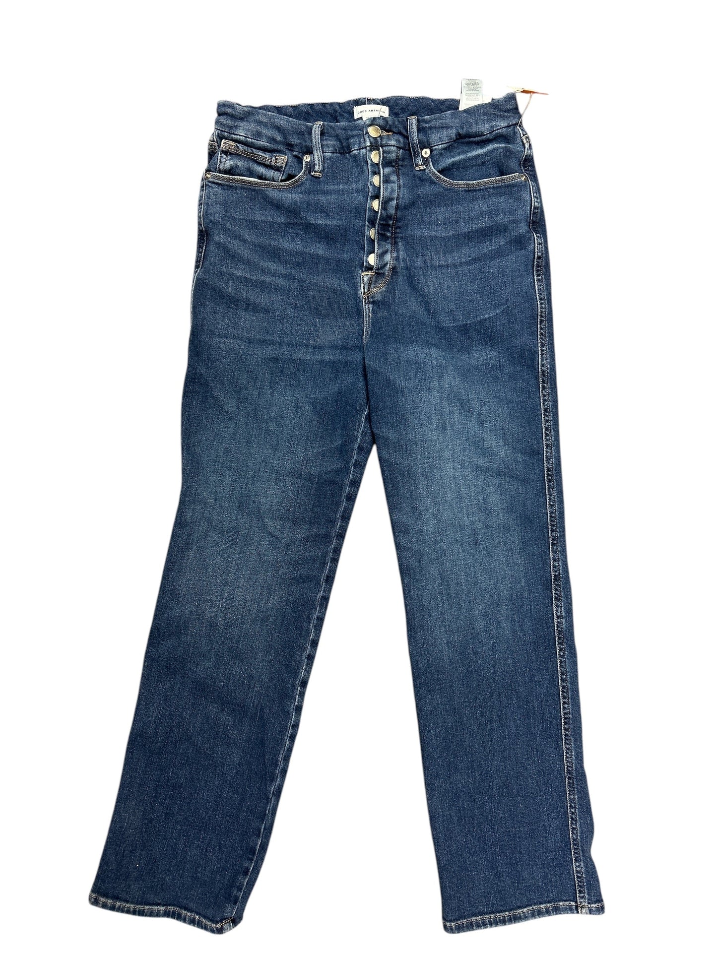 Jeans Straight By Good American In Blue Denim, Size: 12