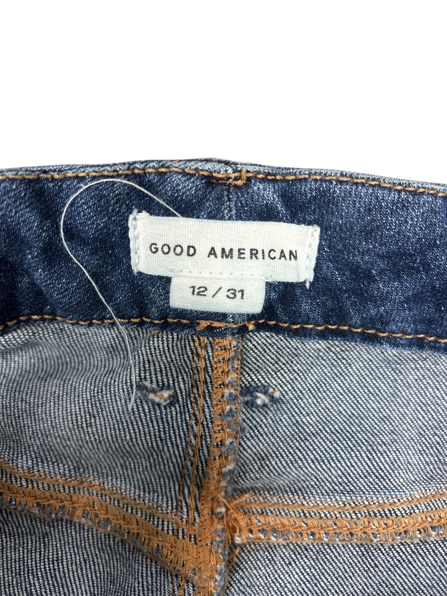 Jeans Straight By Good American In Blue Denim, Size: 12