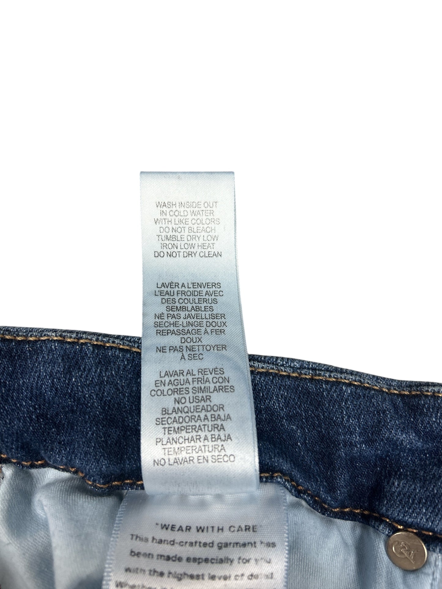 Jeans Straight By Good American In Blue Denim, Size: 12