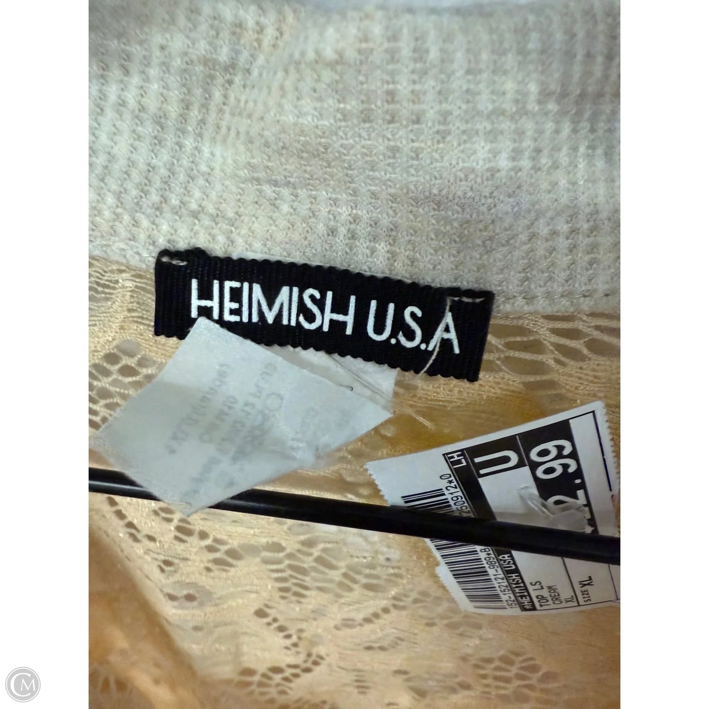 Top Long Sleeve By Heimish Usa In Cream, Size: Xl