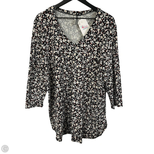 Top 3/4 Sleeve By Honeyme In Floral Print, Size: Xl