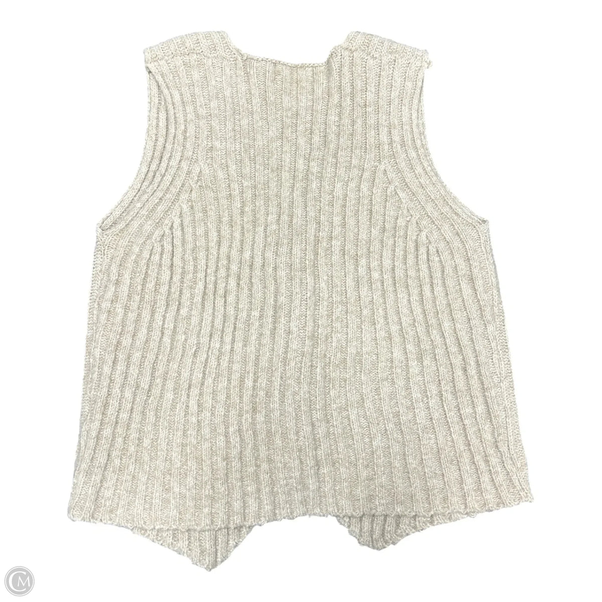 Vest Sweater By Be Cool In Tan, Size: M