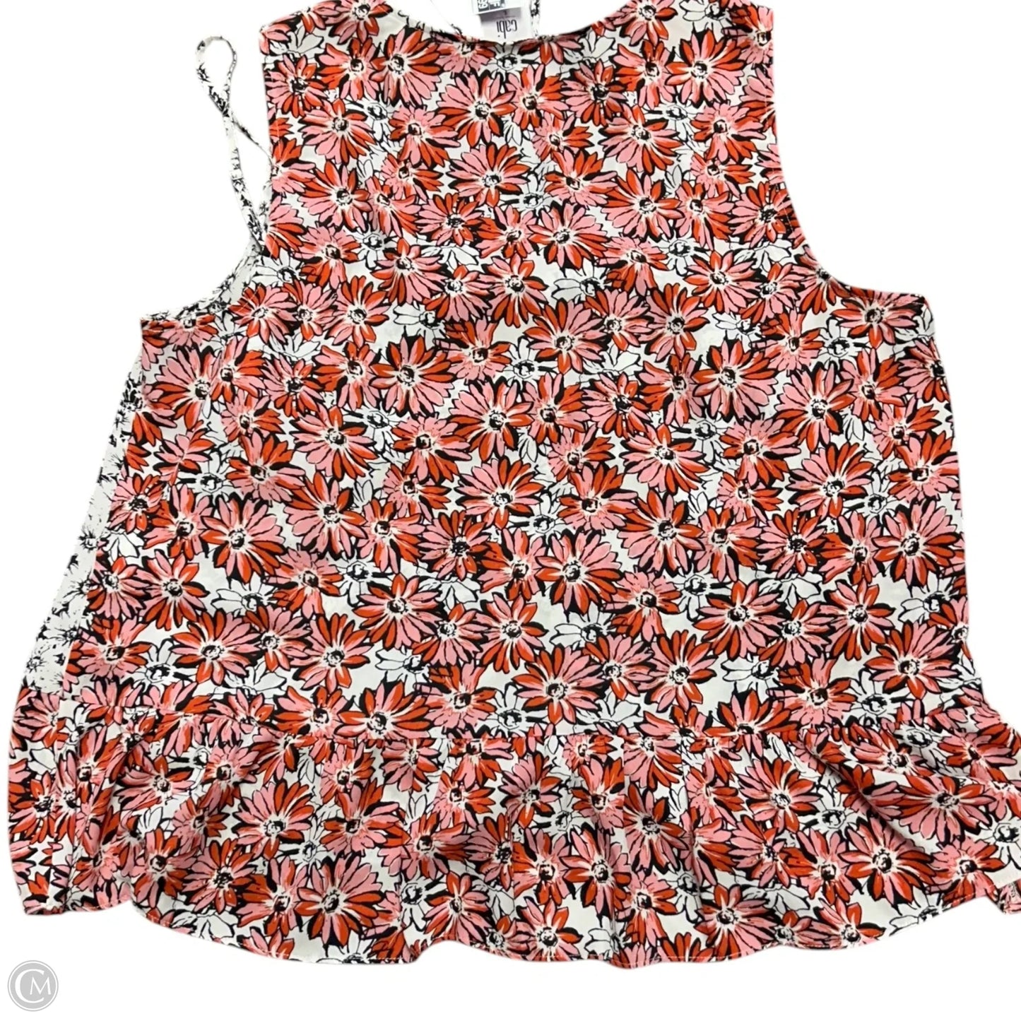 Top Sleeveless By Cabi In Floral Print, Size: L