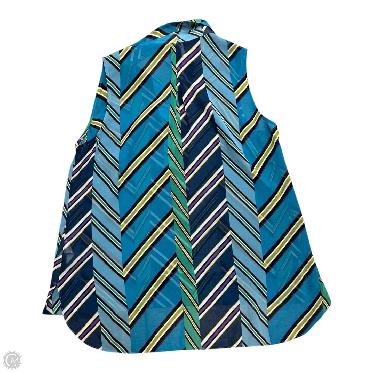 Top Sleeveless By Cabi In Blue & Green, Size: M