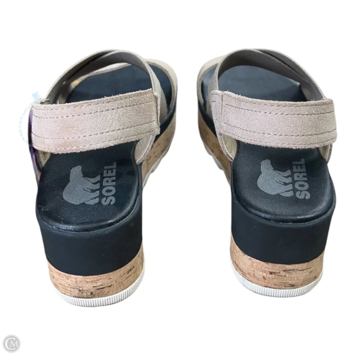 Sandals Heels Platform By Sorel In Black & Tan, Size: 7.5