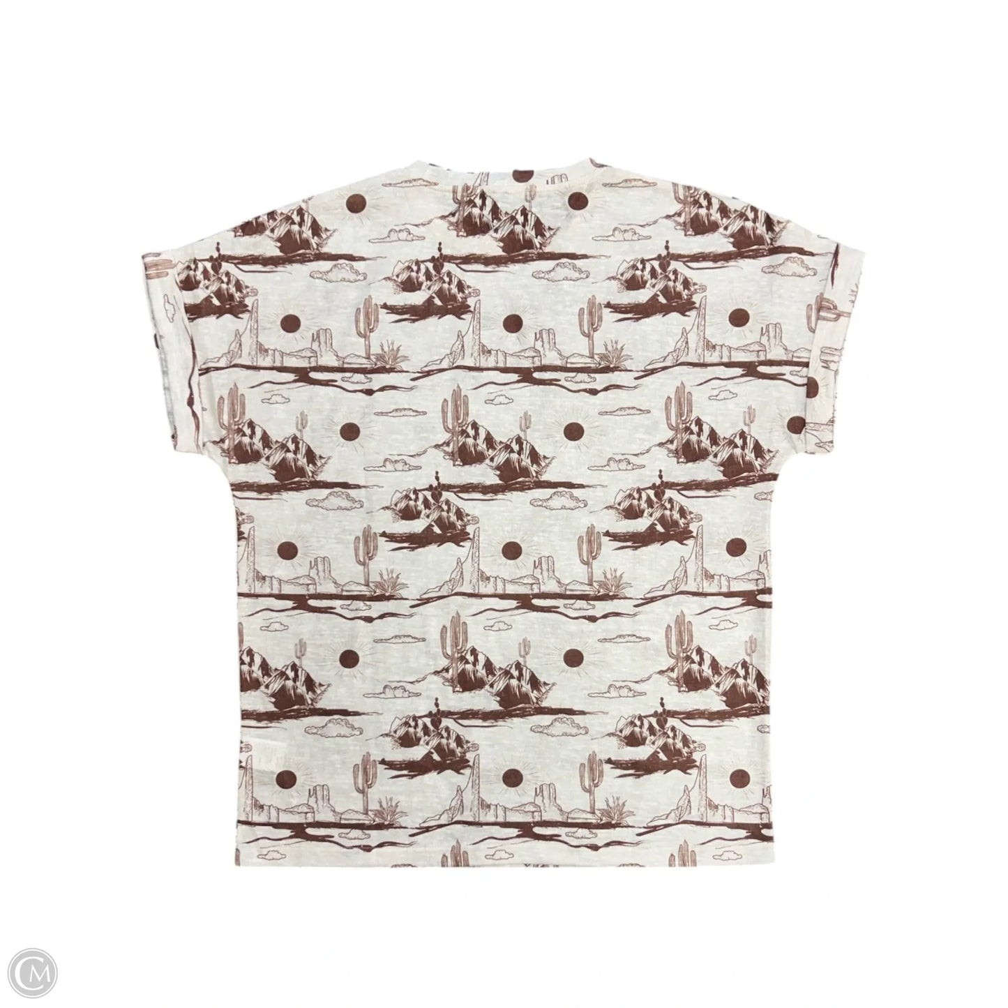 Top Short Sleeve By Clothes Mentor In Brown & Tan, Size: M