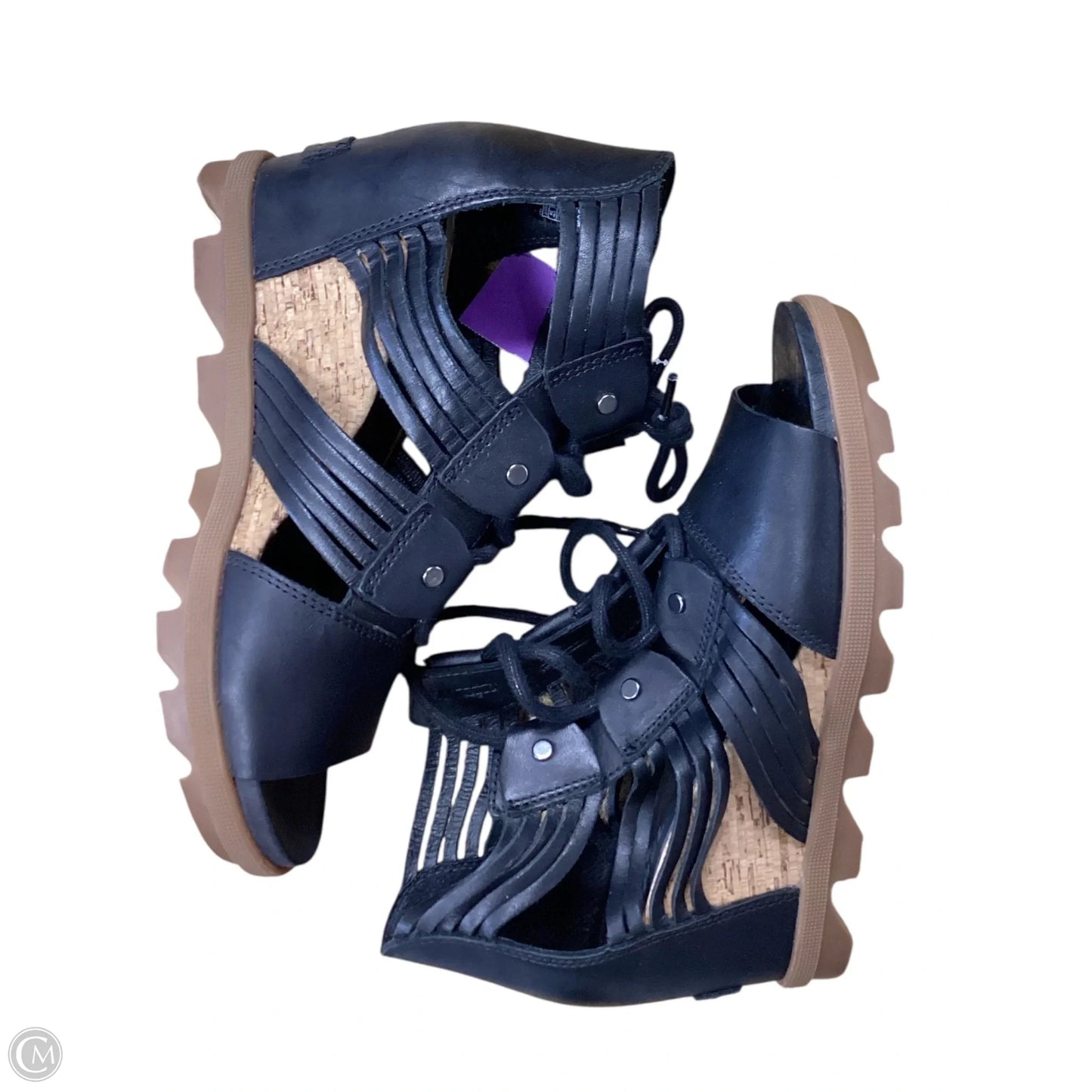 Sandals Heels Wedge By Sorel In Black, Size: 7