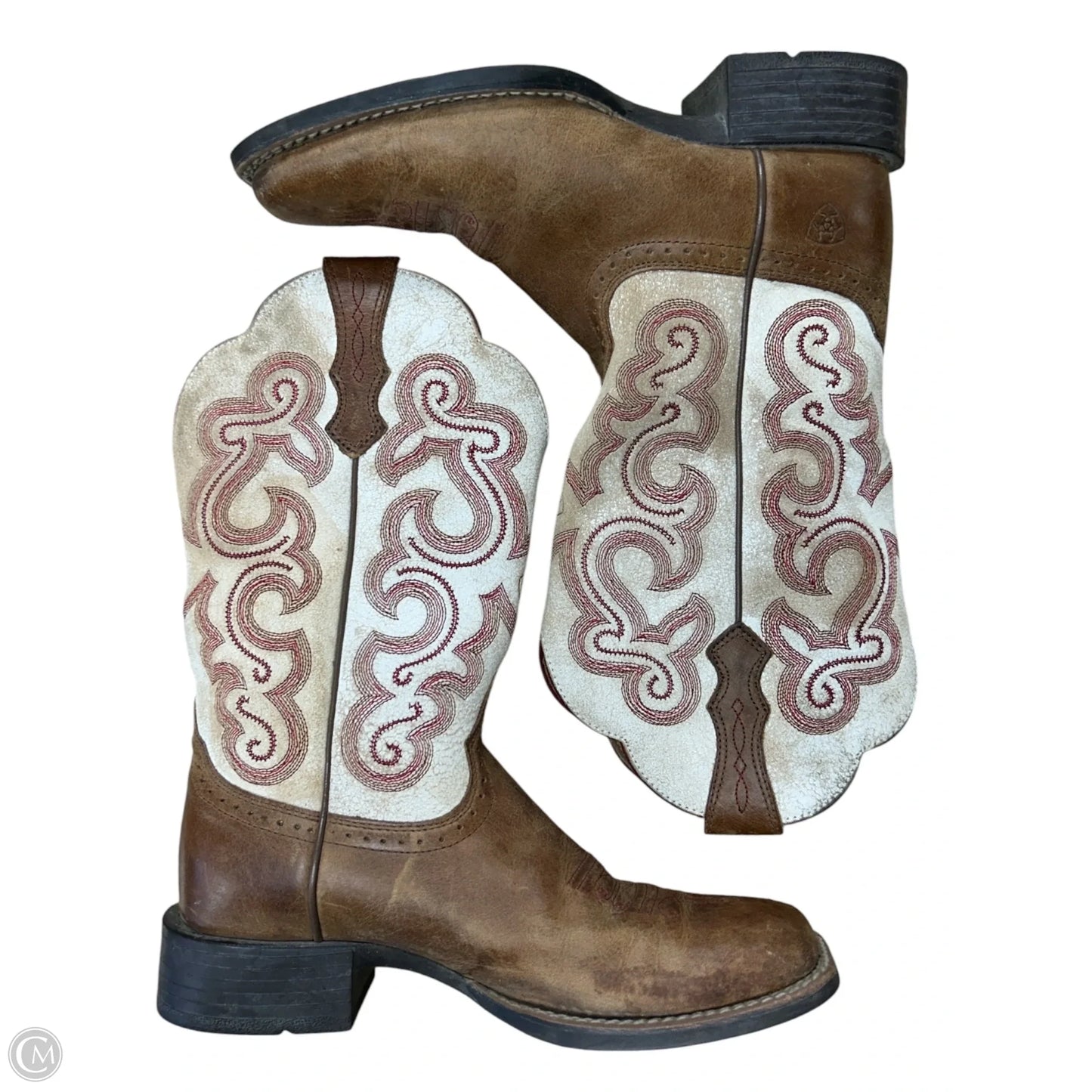 Boots Western By Ariat In Brown & Cream, Size: 6