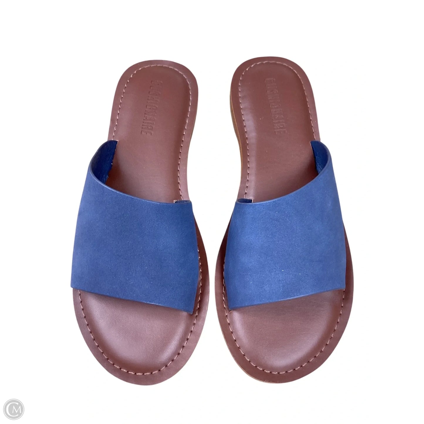 Sandals Flats By Cushionaire In Blue & Brown, Size: 7