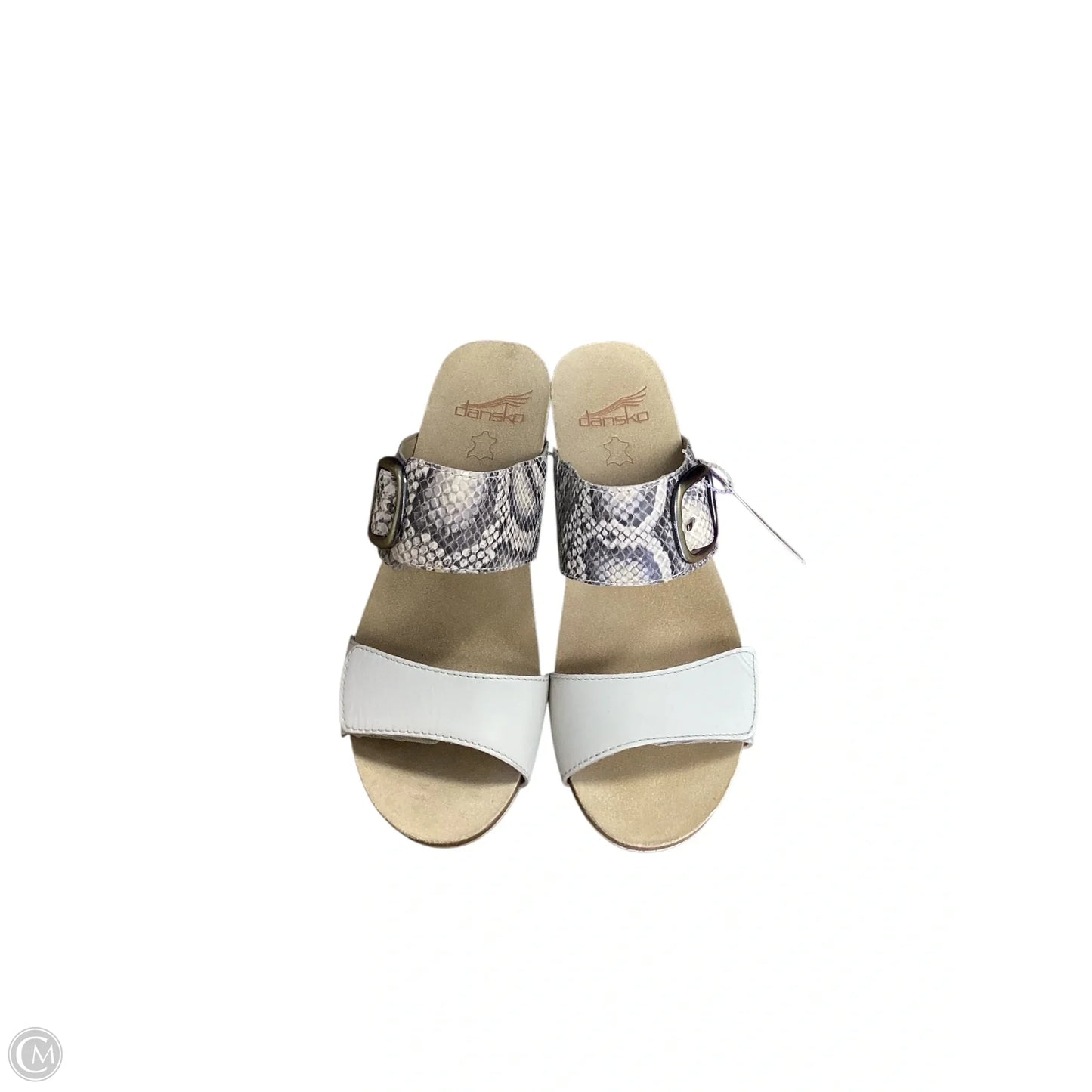 Sandals Heels Wedge By Dansko In Snakeskin Print, Size: 7.5