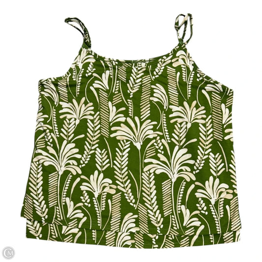 Top Sleeveless By Cabi In Green & Tan, Size: L