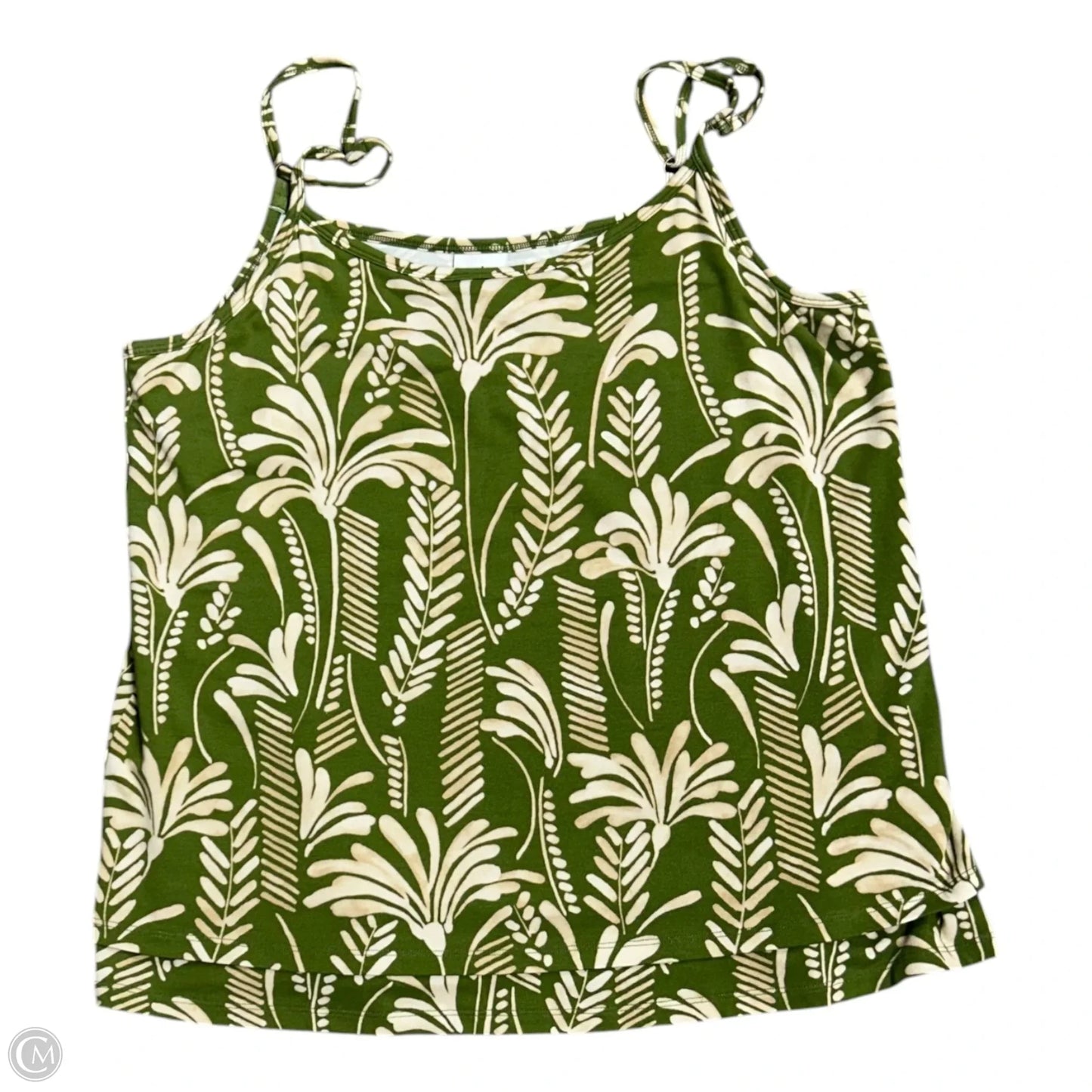 Top Sleeveless By Cabi In Green & Tan, Size: M