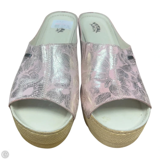 Sandals Heels Wedge By Cmc In Pink, Size: 10