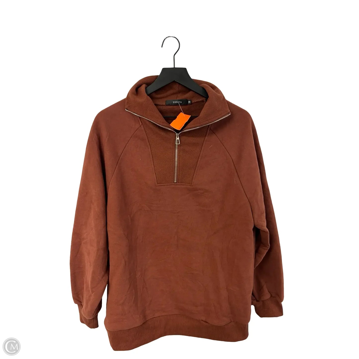 Sweatshirt Collar By Zesica In Brown, Size: M