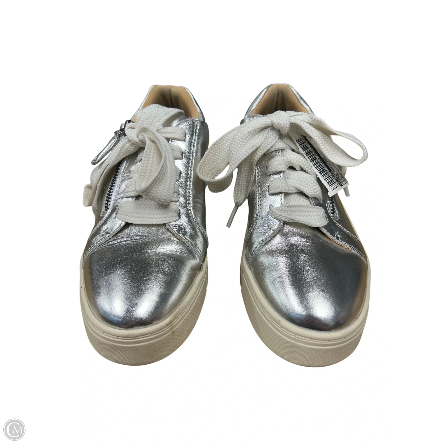 Shoes Sneakers By Clarks In Silver, Size: 6.5