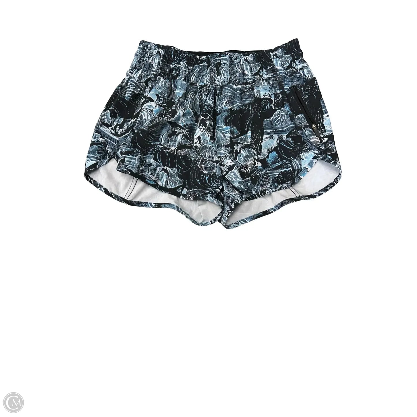 Athletic Shorts By Lululemon In Black & Blue, Size: 8