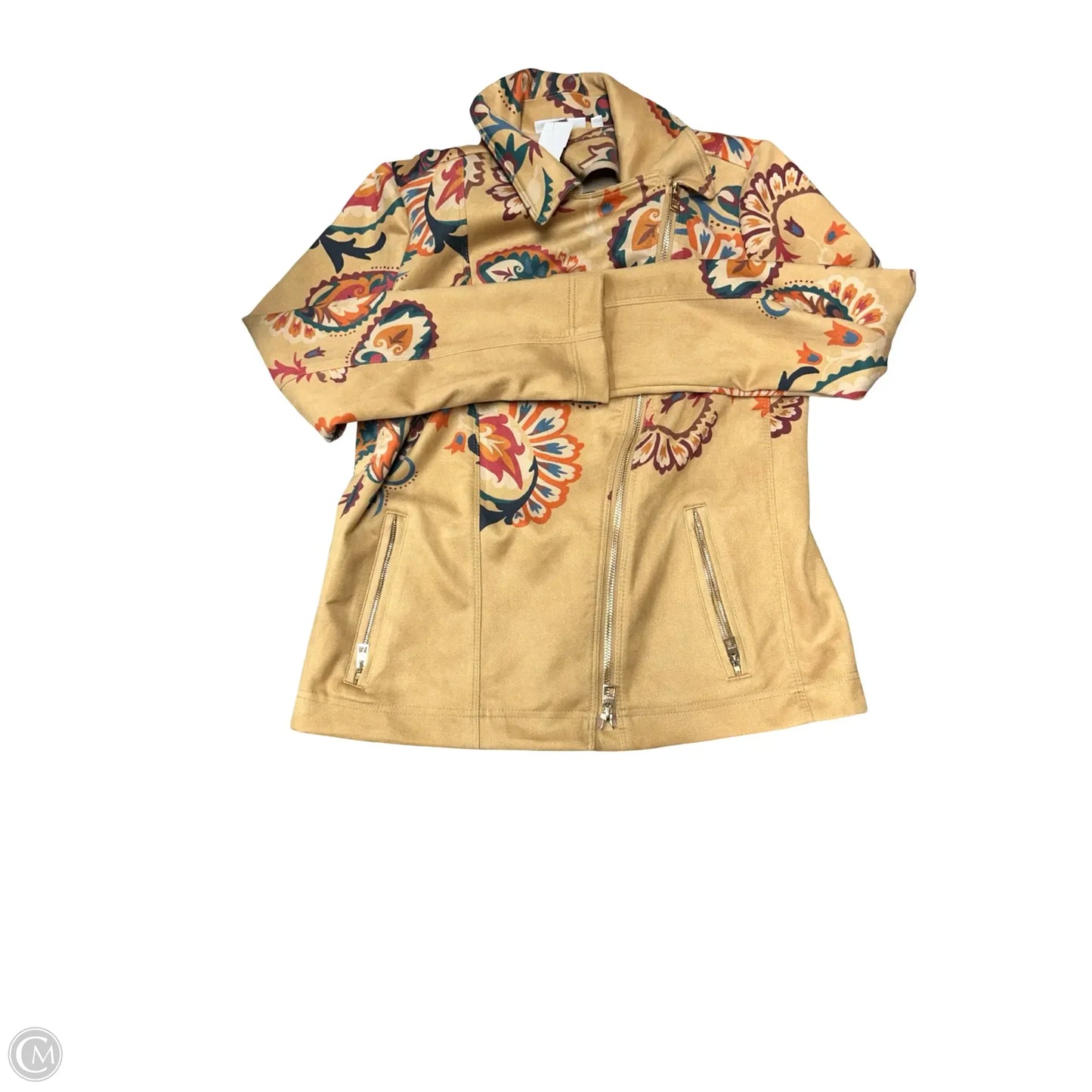 Jacket Moto By Chicos In Yellow, Size: S