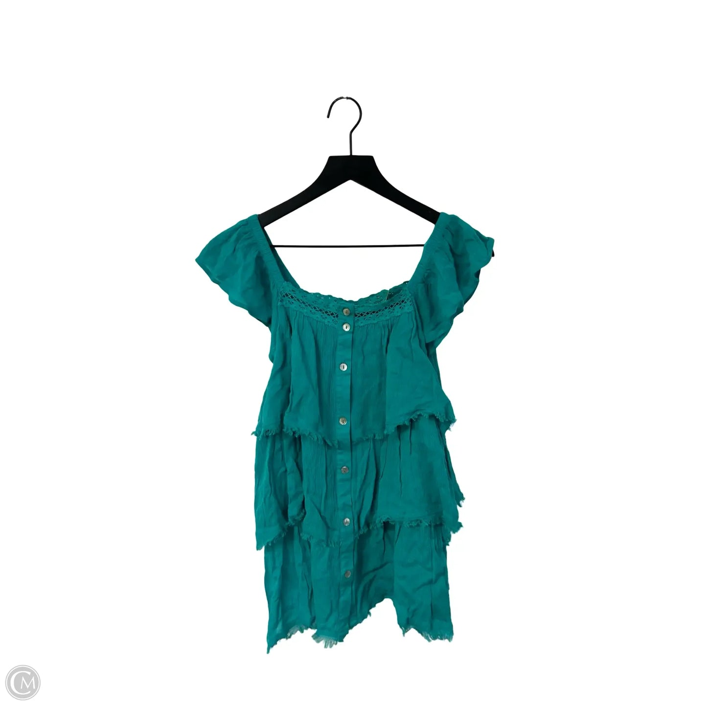 Top Short Sleeve By Doe & Rae In Teal, Size: M