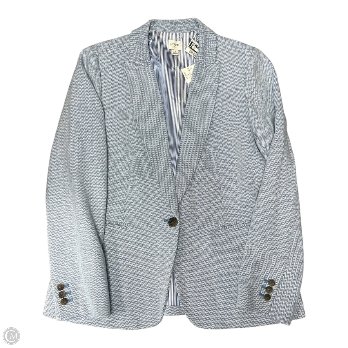 Blazer By J. Crew In Blue & White, Size: 12