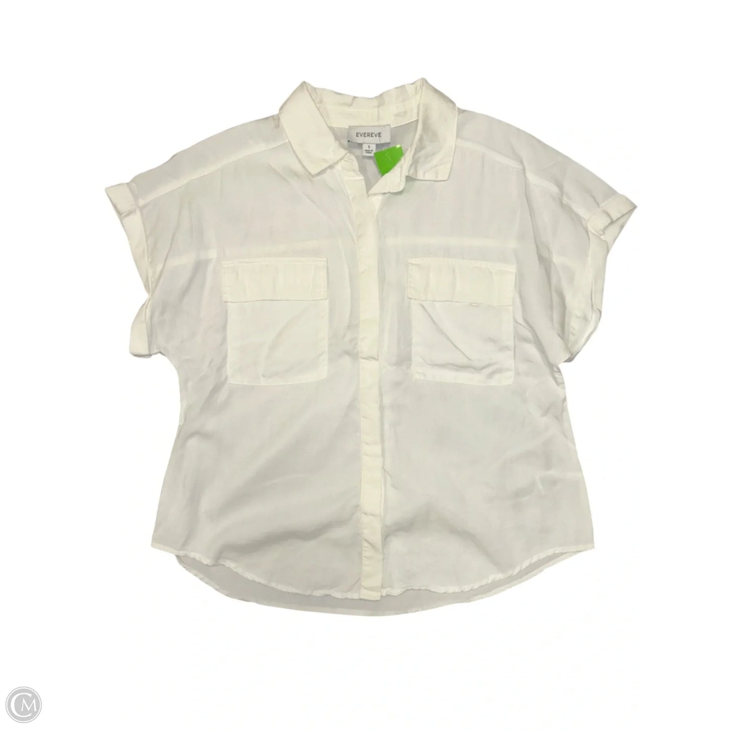 Blouse Short Sleeve By Evereve In White, Size: S