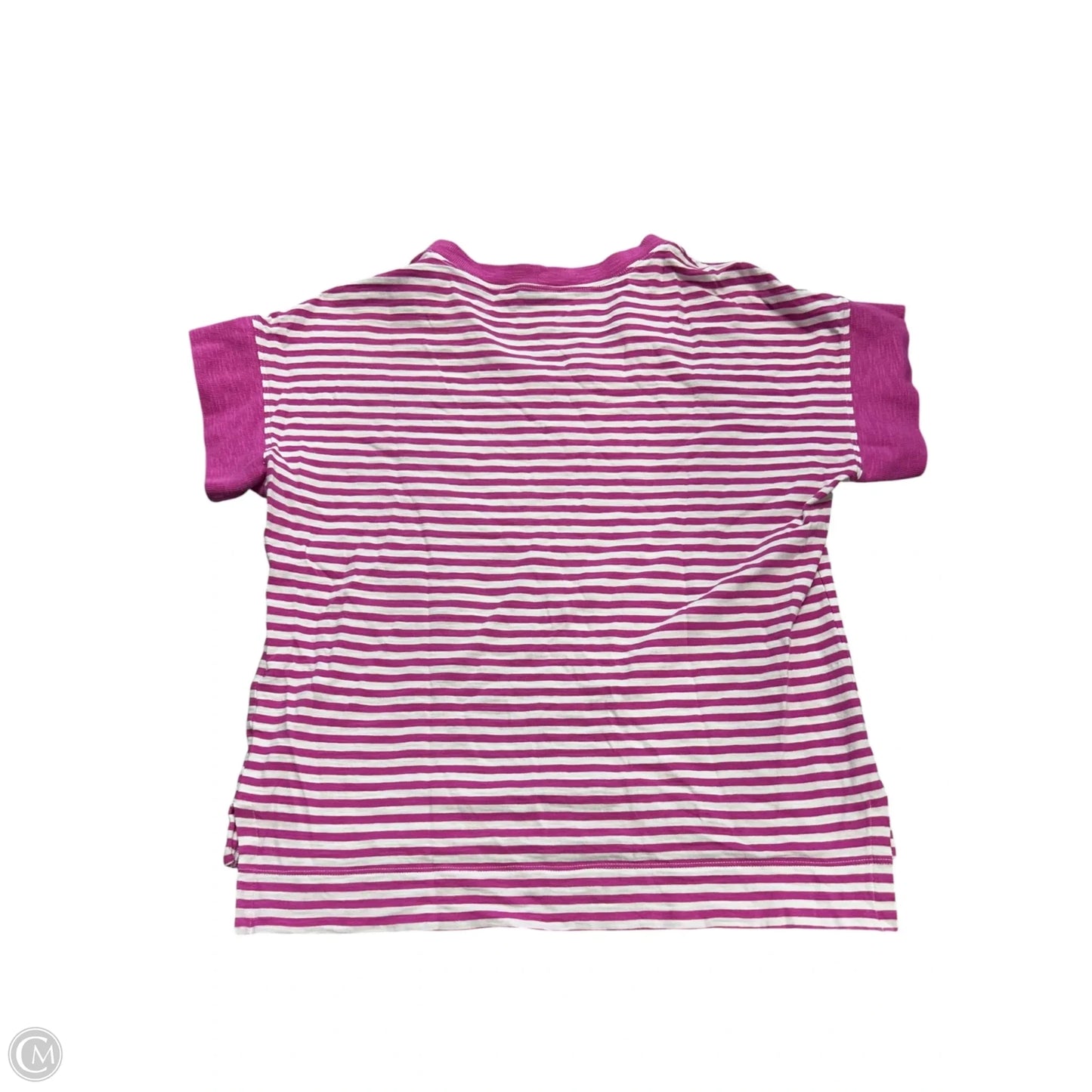 Top Short Sleeve By Cabi In Pink & White, Size: Xs