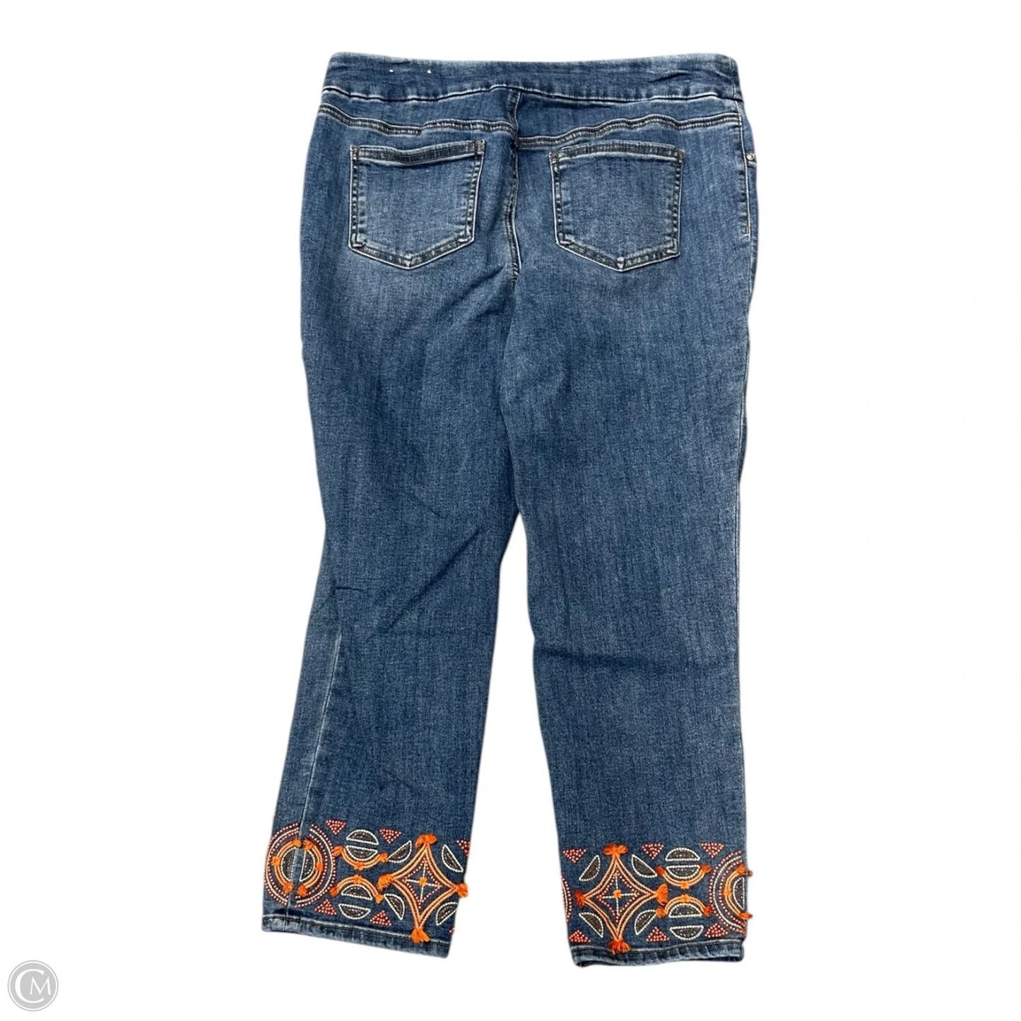 Jeans Cropped By Chicos In Blue Denim, Size: 8
