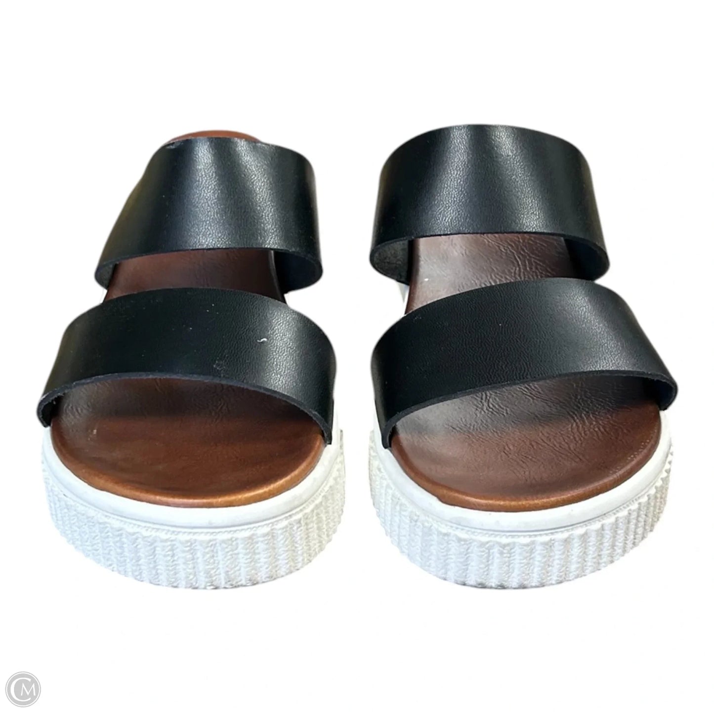 Sandals Heels Platform By Mia In Black & White, Size: 10