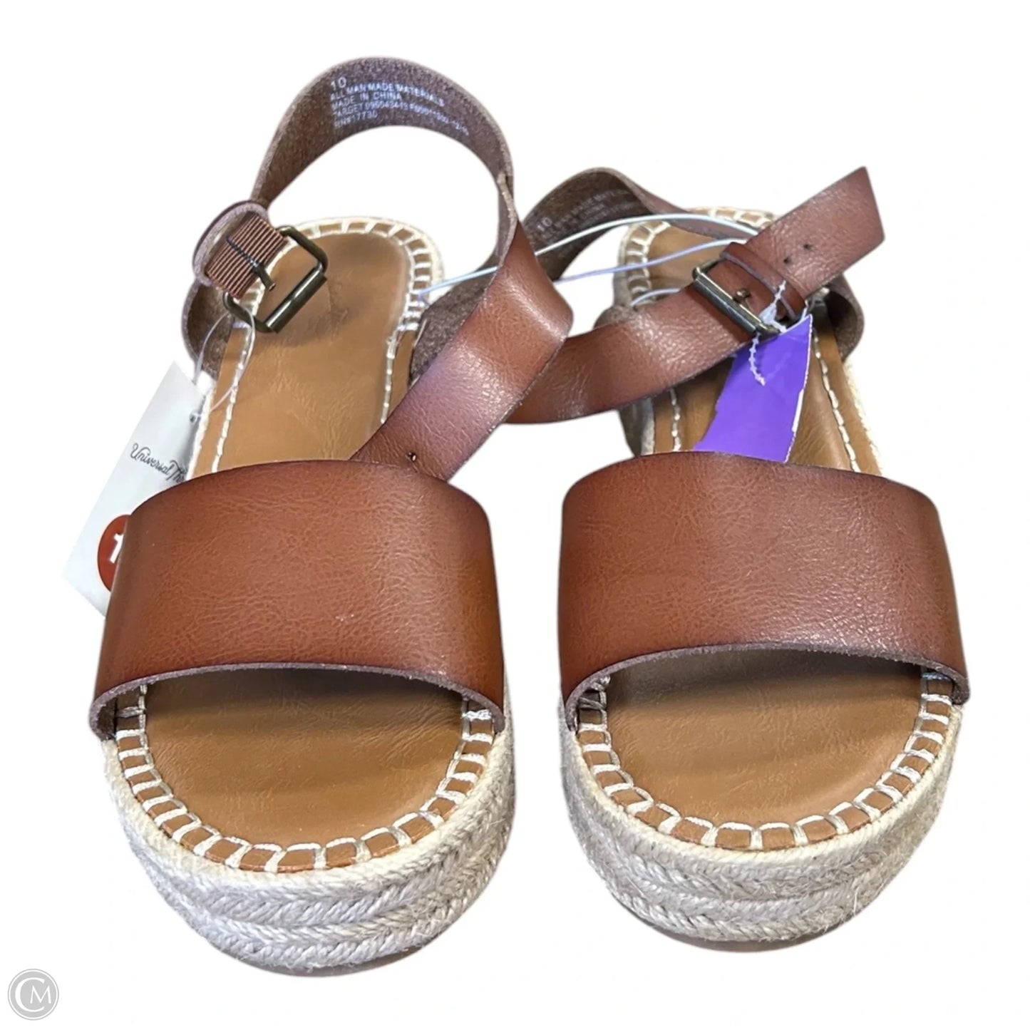 Sandals Heels Platform By Universal Thread In Brown, Size: 10