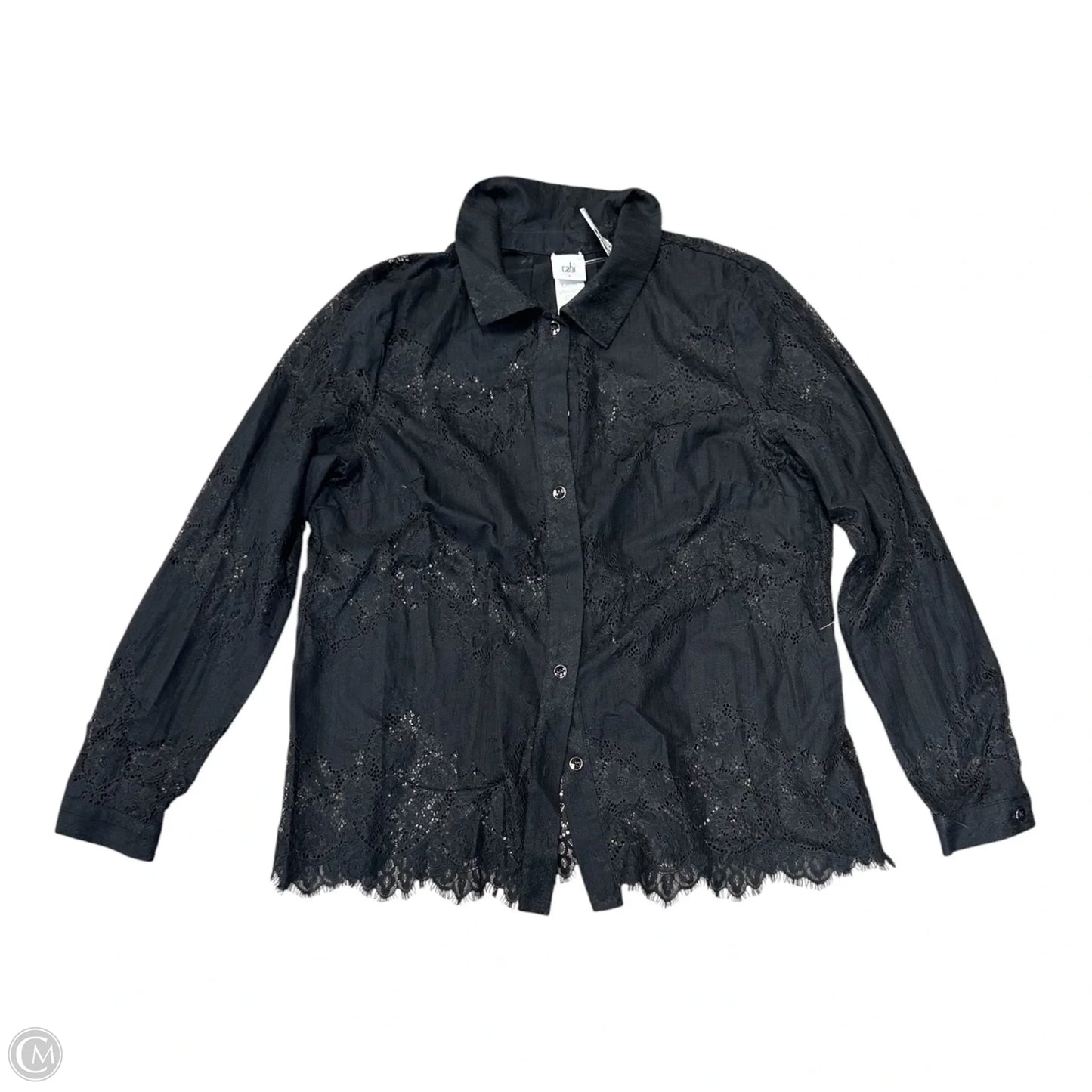 Top Long Sleeve By Cabi In Black, Size: L
