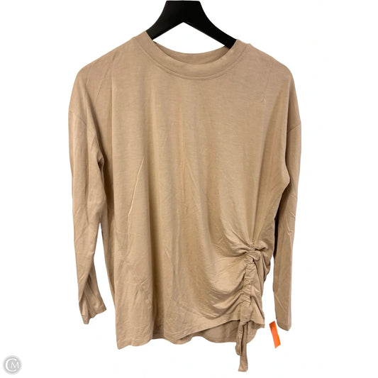 Athletic Top Long Sleeve Collar By Lululemon In Tan, Size: 6