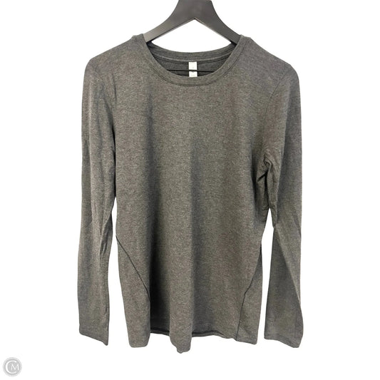 Athletic Top Long Sleeve Collar By Lululemon In Grey, Size: 8