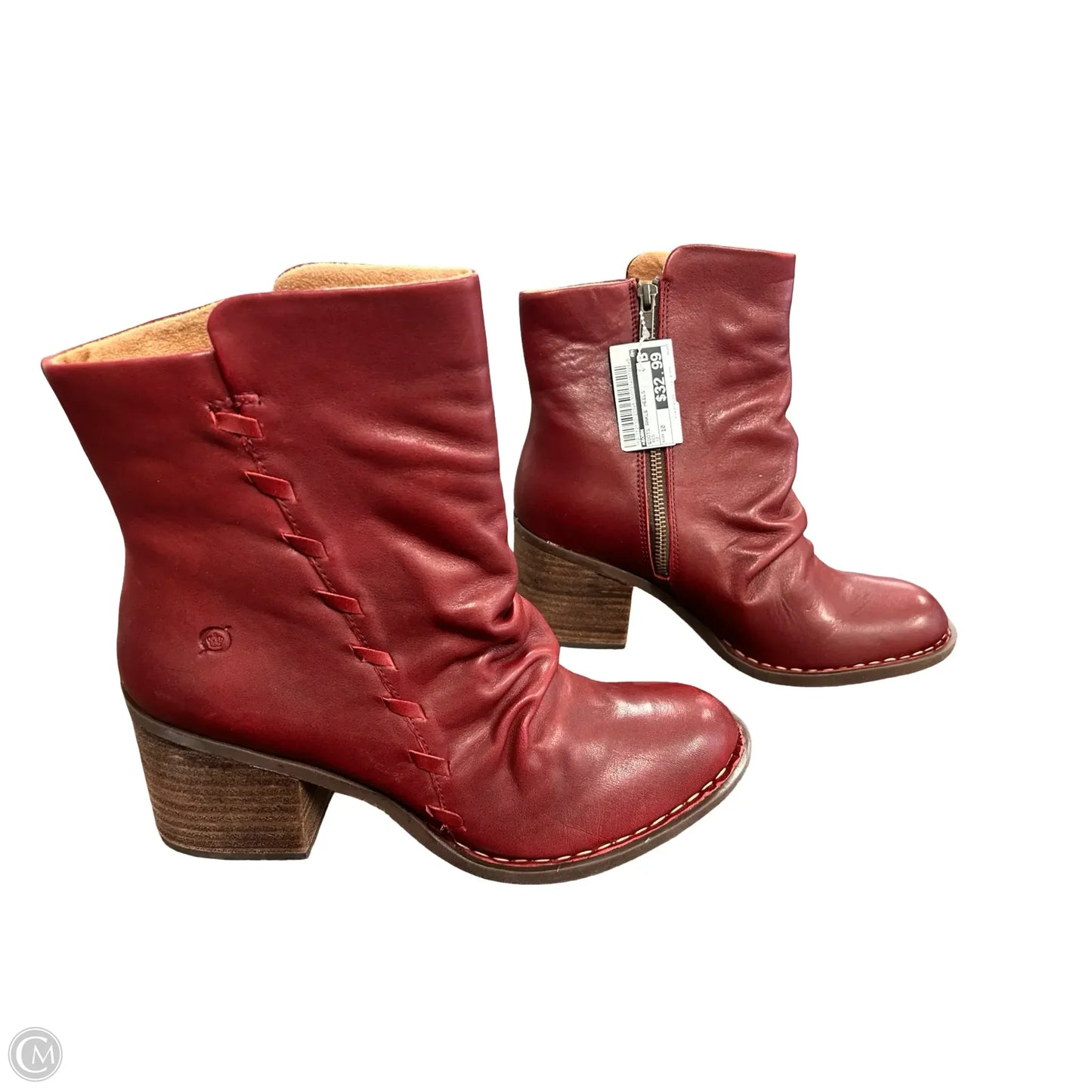 Boots Ankle Heels By Born In Red, Size: 10
