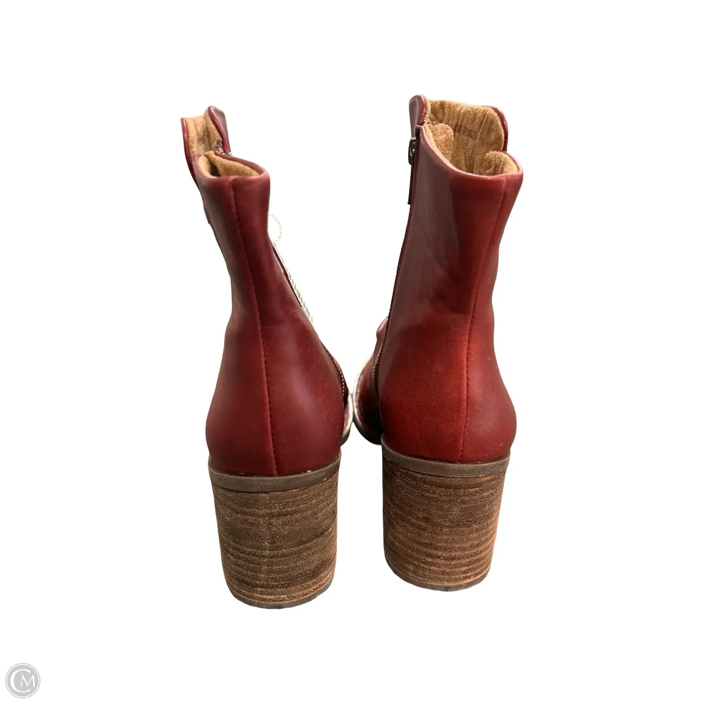 Boots Ankle Heels By Born In Red, Size: 10