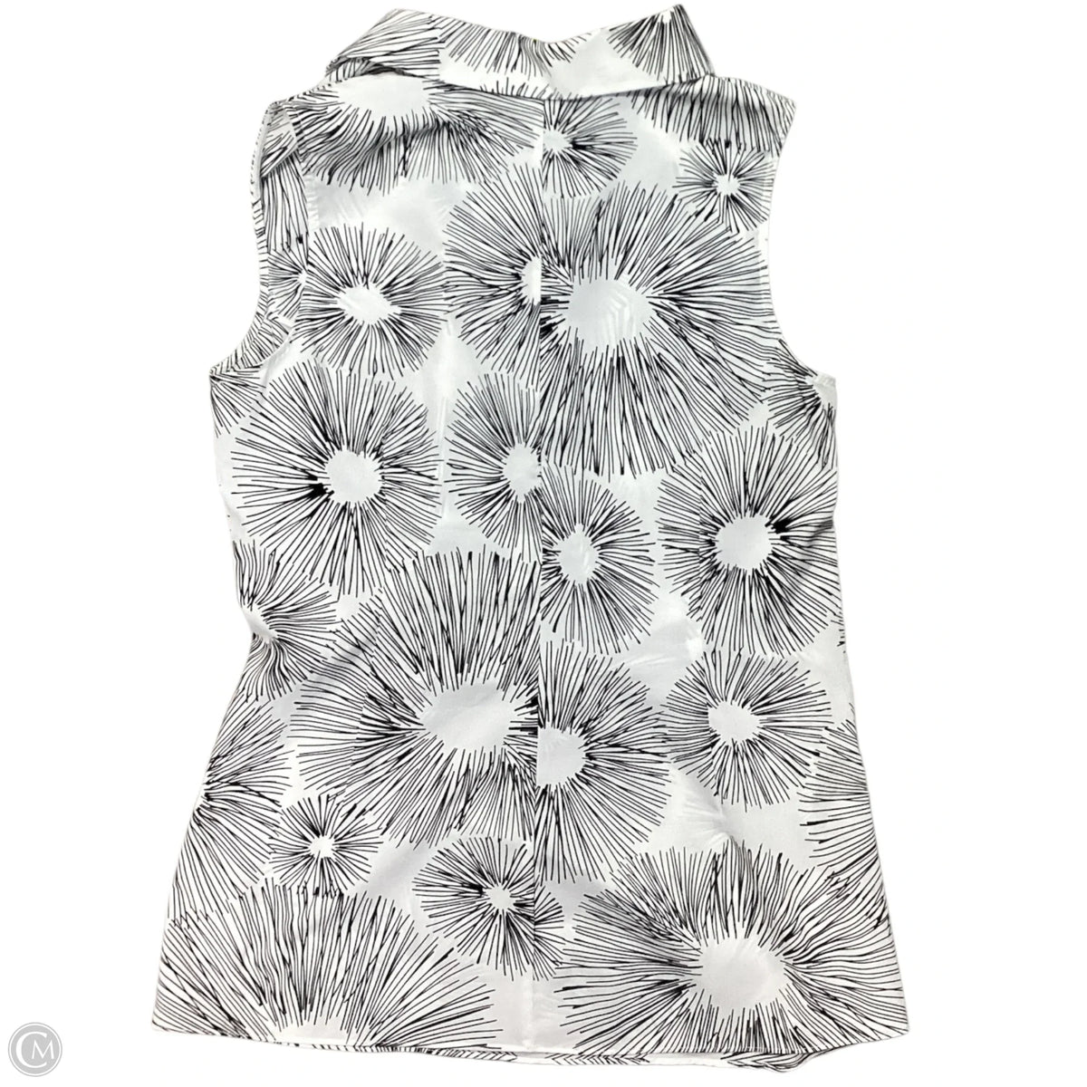 Top Sleeveless By Cabi In Black & White, Size: M