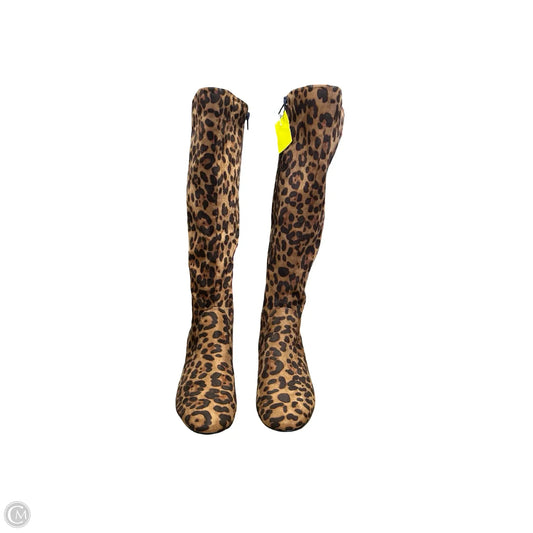 Boots Knee Heels By Cmf In Leopard Print, Size: 9