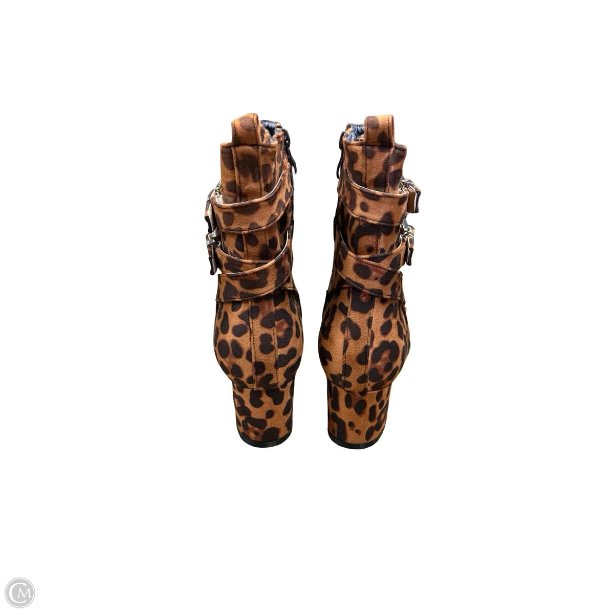 Boots Ankle Heels By Cmf In Leopard Print, Size: 9