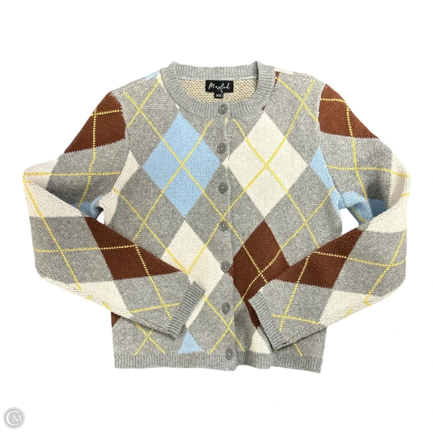 Sweater Cardigan By Marled In Brown & Grey, Size: Xs