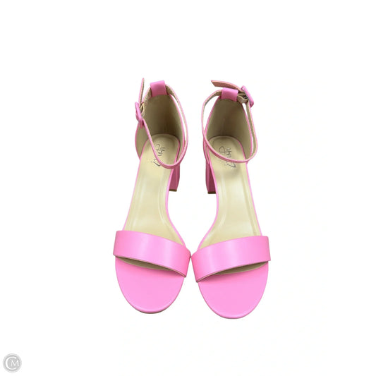 Sandals Heels Kitten By Clothes Mentor In Pink, Size: 8.5