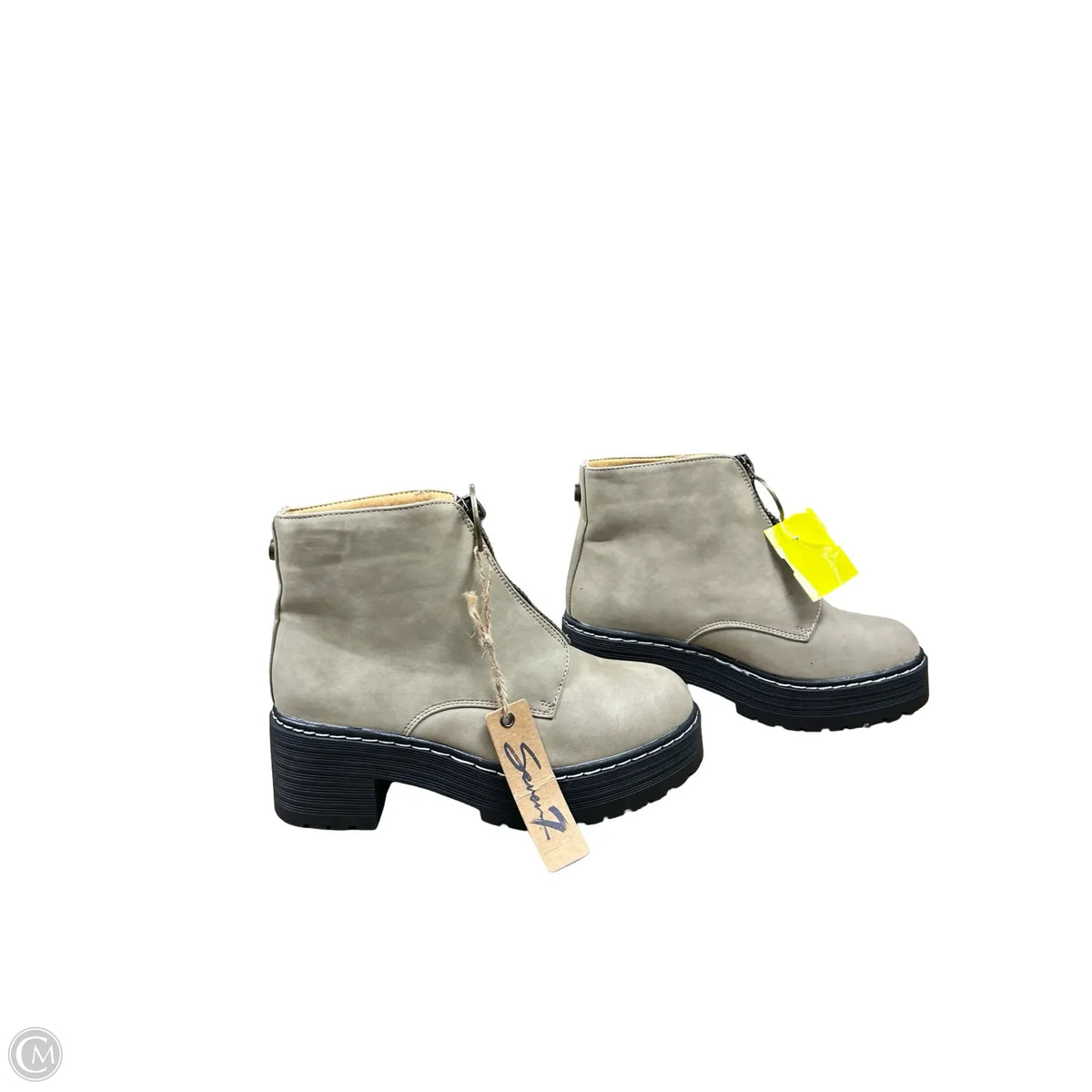 Boots Ankle Heels By Seven 7 In Beige, Size: 7