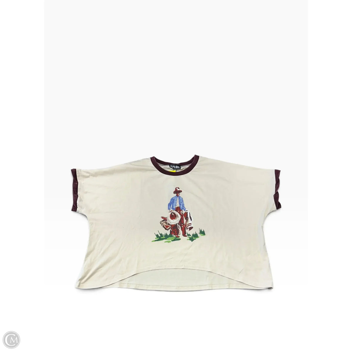 Top Short Sleeve By Cmc In Cream, Size: 2x