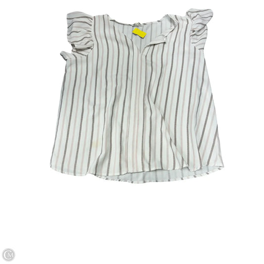 Top Short Sleeve By Blu Pepper In Pink & White, Size: 3x