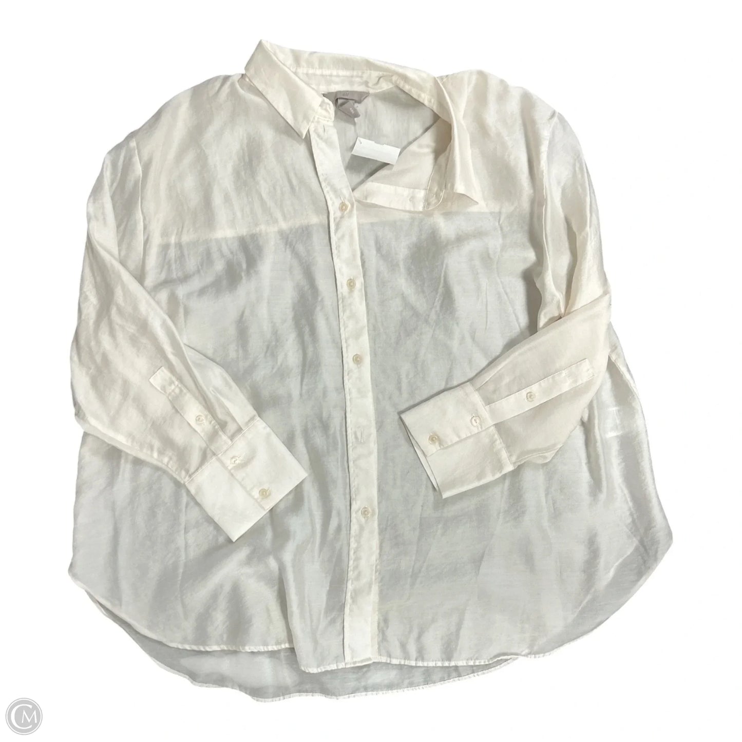 Blouse Long Sleeve By H&m In White, Size: Xxl